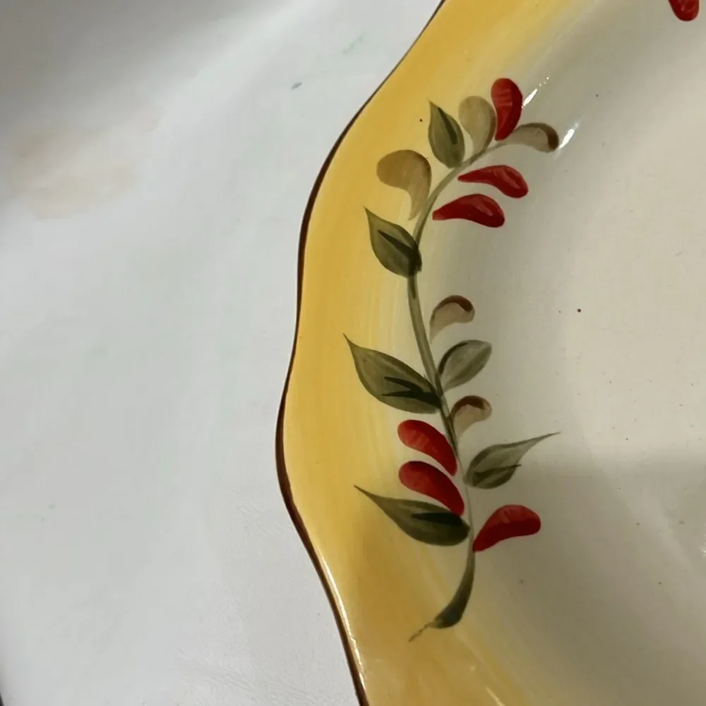 Better Homes And Gardens Deep 1 Dinner Plate 11 Inches Round Scalloped Brown Rim